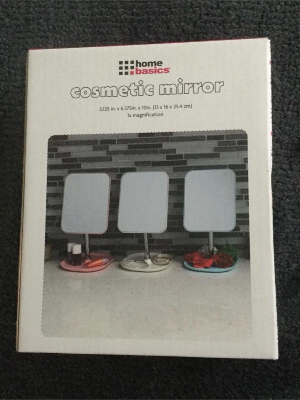 Home Basics Three-Color Tabletop Cosmetic Mirrors — White Base
